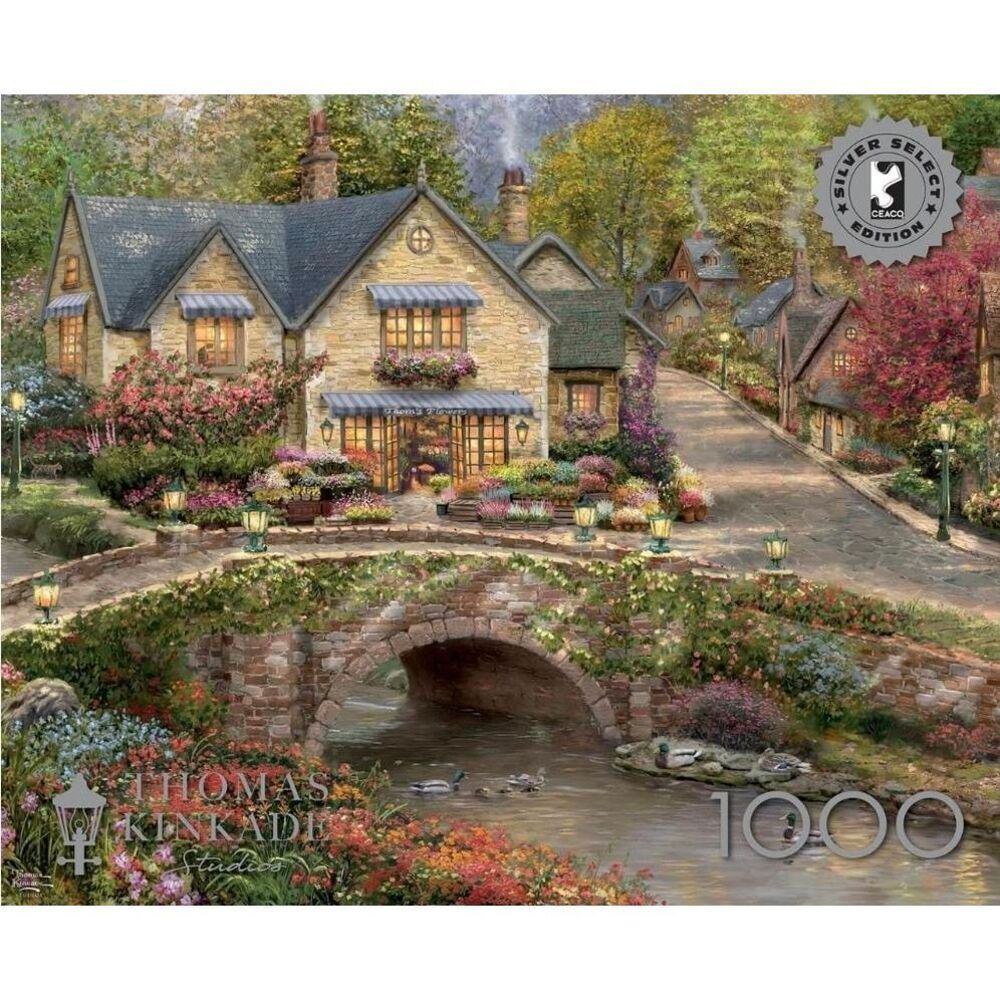 Ceaco Puzzle: Summer in Cobblestone Village 1000 Piece Puzzle (Silver Select: Gi